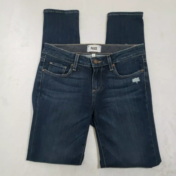 PAIGE Skyline Ankle Peg Dark Wash Jeans - Picture 3 of 9
